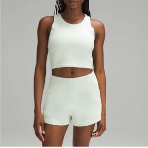 Lululemon Ribbed Softstreme Cropped Tank Top Kohlrabi Green